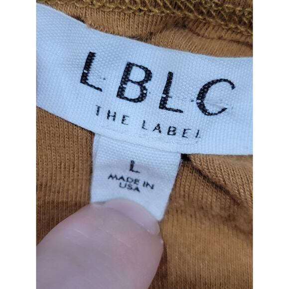 LBLC The Label Eva‎ Side Tie Midi Wrap Dress Women's Size Large Gold Tan - Picture 11 of 11